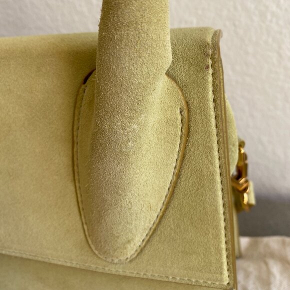 Jacquemus “Le Grand Chiquito” Suede Top Handle Bag in light green - Picture 4 of 15